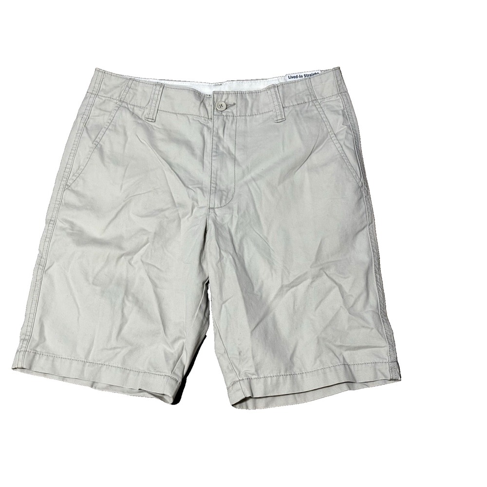 Old Navy Shorts Lived In Straight Men Size 32 Khaki Beige Cotton Chino 001‎